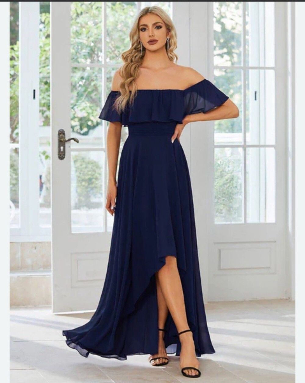 Ever Pretty Off the Shoulder Maxi Dress with Side Split Size 6